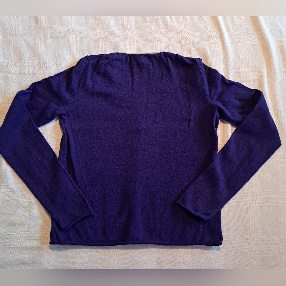 Johnnie B girls 15-16 years purple with gray trim cardigan 7 button closure VGUC - Picture 4 of 5